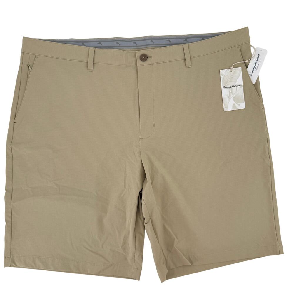 Tommy Bahama Chip Shot IslandZone Shorts Mens Sz 44 LG 9.5" Stone Khaki